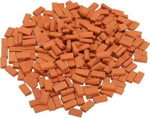MECCANIXITY Miniature Bricks Clay Mini Wall Brick Model Brick Building Set for Model Building Dolls Pet Houses Garden Red Pack of 300 Scale 1/16 1...