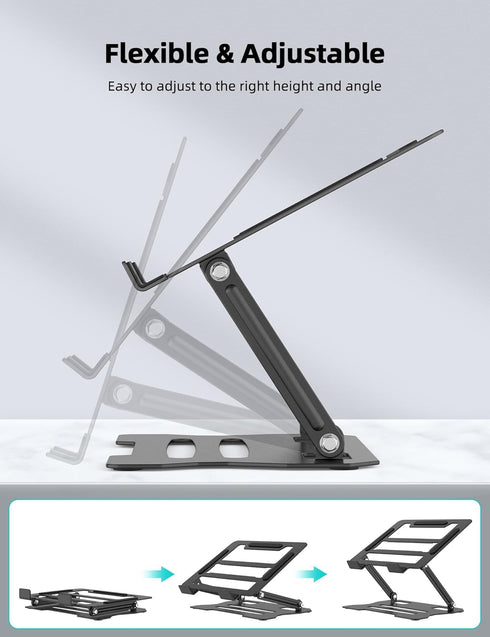 Laptop Tablet Stand, Universal Adjustable Carbon Steel Laptop Computer Stand, Ergonomic Foldable Portable Desktop Tray Cooling Holder Compatible w...