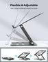 Laptop Tablet Stand, Universal Adjustable Carbon Steel Laptop Computer Stand, Ergonomic Foldable Portable Desktop Tray Cooling Holder Compatible w...