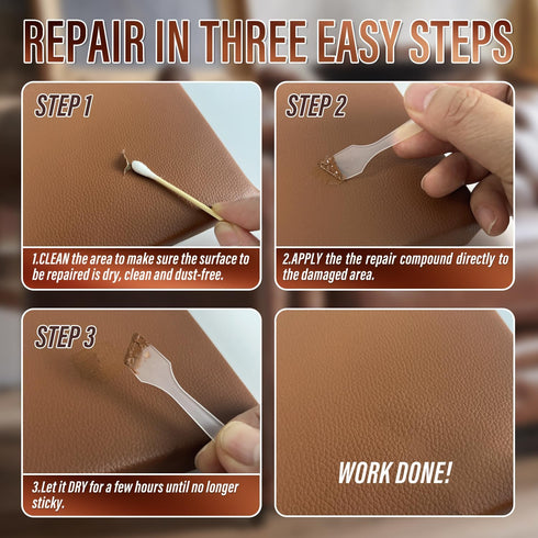 ARCSSAI ARCSSAL Brown Leather Repair Kit for Furniture, Leather Couch Repair Kit for Sofa, Jacket, Car Seats and Purse with Super Easy Instruction...