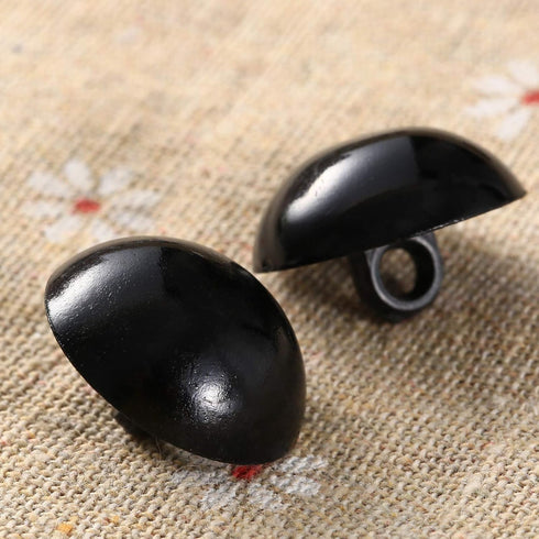 dophee 100Pcs Black Plastic Safety Eyes, DIY Craft Eyes Type Mushroom Domed Round Buttons Sewing Shank for Bear Amigurumi Crochet Puppet Plush Stu...