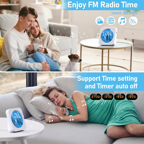 CD Player with Speakers Bluetooth Desktop CD Players for Home Kpop Music CD Player with LED Screen FM Radio Remote Control Timer Support AUX USB T...