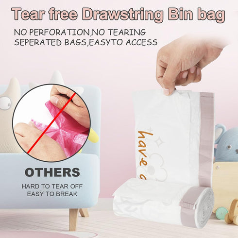 small trash bags 4 gallon- Unscented? Small Garbage Bags for Bathroom Office Bedroom,Mini printed small trash bag,cute small trash bag.60 Count...