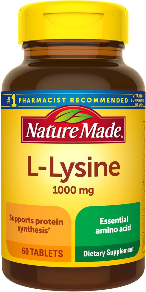 Nature Made L-Lysine 1000 mg, Dietary Supplement, 60 Tablets, 60 Day Supply...