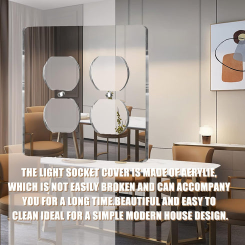 1 Pcs Mirror Outlet Covers Durable Light Switch Plates Acrylic Mirrored Double Gang Wall Plate Decorative Wall Outlet Cover Wall Plates For Electr...