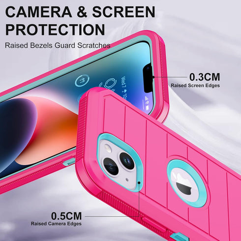Annymall for iPhone 14 Case with 2 Screen Protector,Full Body Shockproof Drop Protection Dust Proof Heavy Duty 3-Layer Rugged Durable Military Gra...