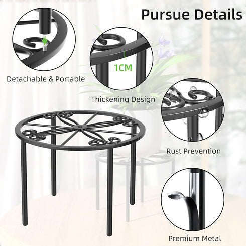 1 PCS Plant Stand, Heavy Duty Metal Stand Decorates Plants, Flower Pot Stand against rusting, Round Plant Rack for Room Indoor and Outdoor Courtya...
