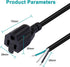 MEIRIYFA 18 Gauge 3 Prong Female NEMA 5-15 Plug Heavy Duty Cord US SJT Replacement Power Supply Cable 10A 110V 115V 120V Pigtail 2PCS (3.3FT)...