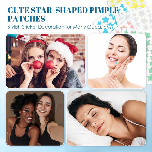 PITHER Pimple Patches for Face, Acne Patches Cute Star Zit Patches Covers for Skin Care, Hydrocolloid Spot Stickers Contain Centella Asiatica, Tea...