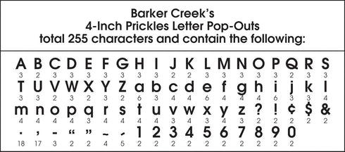 Barker Creek Letter Pop-Outs, 4" Prickles, Multicolor Designer Letters for Bulletin Boards, Breakrooms, Reception Areas, Signs, Displays, And More...