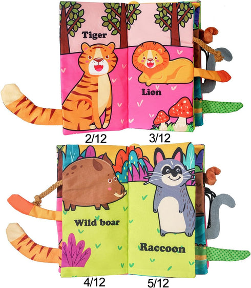 Baby Plush Cloth Book Toy ,Soft Crinkle Books for Babies, Non Toxic Fabric Touch and Feel Crinkle Cloth Books Early Educational Stimulation Toys f...