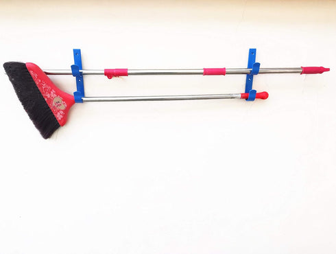 4 PCS Set Wide Pool Pole Hangers Heavy Duty Blue Aluminium Holder Hooks with Screws Perfect Hook Holders for Swimming Pool,Telescopic Poles,Skimme...