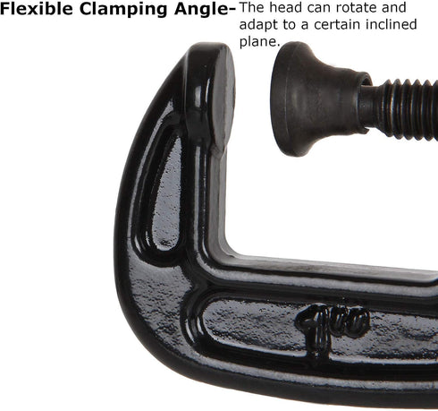 1 Inch C-Clamp Set, 12-Pack Quality Iron C Clamps, Clamps for Woodworking, Welding and Building...
