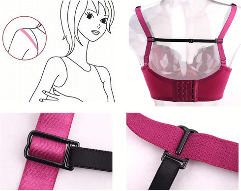 6 Pieces Bra Strap Clips Elastic Adjustable Non-Slip Strap Holder Conceal Straps - Conceal Straps - Cleavage Control ?Beige, White and Black ?...