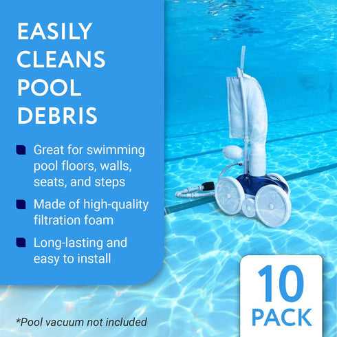 Impresa Pool Sweep Tail Scrubber - 10 Pack - Pool Supplies and Equipment - Compatible with Polaris Vac-Sweep Pool Cleaner Hose Tail - Fits 180, 28...