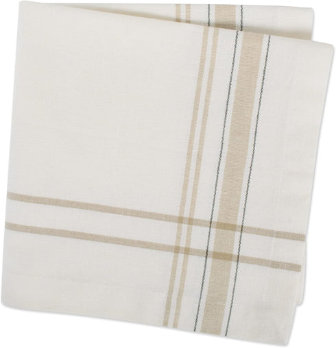 DII French Stripe Tabletop Collection Farmhouse Style Dining Table Linen Napkin Set, 20x20, White Chambray, 6 Piece...