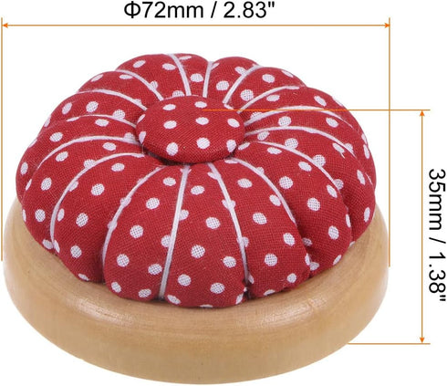 HARFINGTON Pin Cushions Sewing Needle Cushion Needle Holder Pincushions with Magnetic Wooden Base for Sewing Quilting Needlework DIY Crafts, Red W...