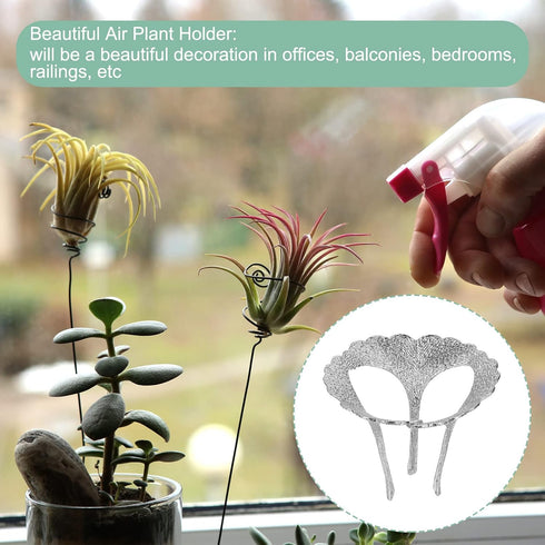 PATIKIL Air Plant Stand Holder, 2 Pack Air Plant Tillandsia Base Plant Rack for Home Office Indoor Tabletop Decor, Silver...
