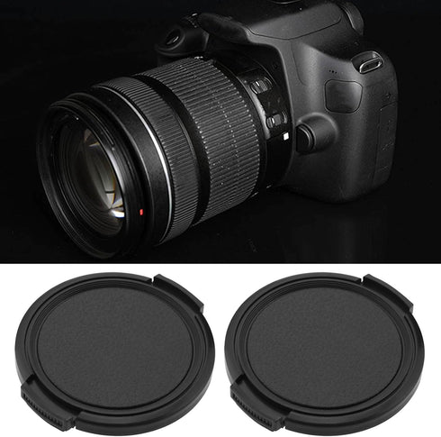 4Pcs 52mm Snap-on Front Camera Lens Cap with Elastic Lens Cap Keeper Fitting Any with 52mm Screw in Filter Thread Camera Black...