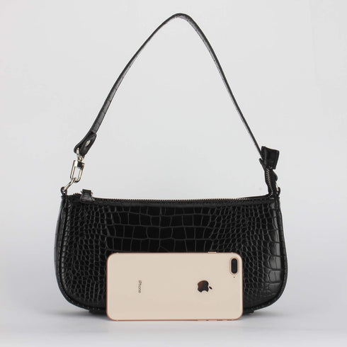 Bag Crocodile Effect Retro Faux Leather Classic Clutch Shoulder Purse Handbag for Women...