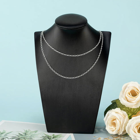 UMAOKANG 32.8 Feet Silver Jewelry Chain for Jewelry Making Silver Plated Brass Chain Roll Women Necklace Bracelet DIY Embossed Oval Cable Chain...