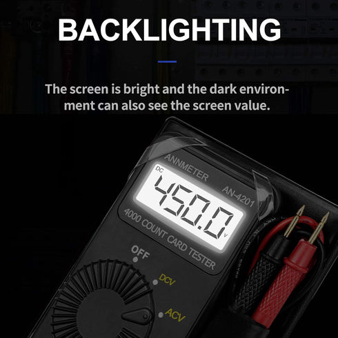 AIOMEST Digital Multimeter,Pocket Voltmeter Ohmmeter Measuring AC&DC Voltage Resistance Continuity Buzzer Diode Test, Auto Ranging Card Volt Ohm T...
