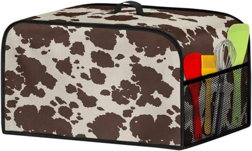 Brown Cow Print Durable Slow Cooker Cover Dustproof Wear-Resisting Slow Cooker Dust Cover Fit Most 6-8 Quart Oval Slow Cooker for Kitchen Dining T...