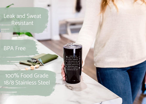 Elanze Designs Love You To The Moon And Back 20 Ounce Classic Black Stainless Steel Travel Tumbler Mug...