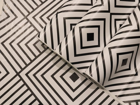 D7025-3 Peel and Stick Wallpaper Black and White 17.7in x 118in Self Adhesive Removable Wallpaper Textured Cover Bathroom Bedroom Kitchen Countert...