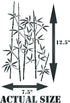 Bamboo Stencil, 10 x 16 inch (L) - Classic Oriental Plant Leaves Wall Stencils for Painting Template...