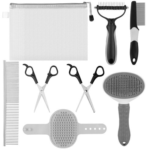 Pet Grooming Kit with Pet Shedding Slicker Brush, Bath Massage for Rabbit, Puppy, Kitten, Pet Grooming Kit With Multiple Combinations, Pet Supplie...