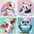 Cartoon 4-piece set Diamond Art Painting Kits for Adults, Full Drill Diamond Dots Paintings for Beginners, Round 5D Paint with Diamonds Pictures G...
