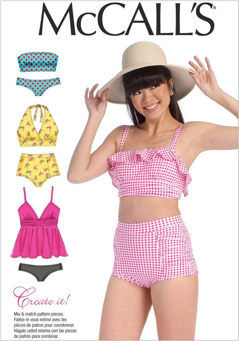 McCall's Patterns M7168 Misses' Swimsuits Sewing Template, E5 (14-16-18-20-22)...
