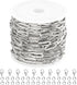 Kyutong 5 Meters Stainless Steel Jewelry Making Chain Roll Silver Necklace Chains Spool Paperclip Link Bulk Chains for DIY Craft Bracelet Ankle Fi...