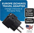 OREI European Adapter Plug, Travel Adaptor for Europe Schuko Countries 2 in 1, for Germany France Iceland Netherlands Russa Greece Spain - Safe Gr...