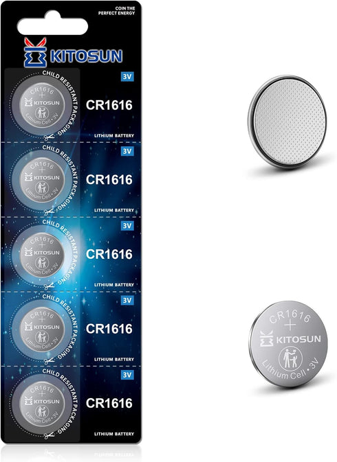 KITOSUN CR1616 3V Lithium Coin Battery – 3 Volt CR 1616 Lithium Cell Button Batteries Replacement for Car Key Fob Remote Control Honda Accord CRV ...