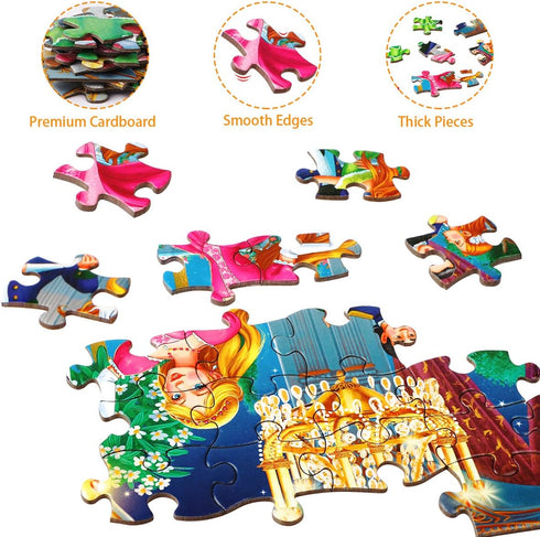 Jigsaw Puzzles for Kids Ages 4-8, 6-8, 8-10 - Princesses at The Dance - 100 Piece Princesses Puzzles for Children, Learning Educational Toys for 4...