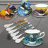 YBK Tech Bone China Cup and Saucer Set, 7oz Tea Cup - Design Inspired by Van Gogh's Paintings (Iris flower)...