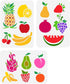 FINGERINSPIRE 3PCS Fruits Painting Stencil 11.7x8.3 inch Hollow Out Banana Lemon Cherry Avocados Stencil Reusable Plastic Strawberry Pear Watermel...