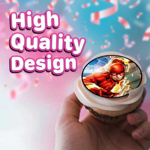 30 x Edible Cupcake Toppers Themed of Speed Hero Collection of Edible Cake Decorations | Uncut Edible on Wafer Sheet...
