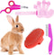 4 Pieces Bunny Grooming Kit with Rabbit Grooming Brush Pet Hair Remover Pet Nail Clipper Pet Comb Shampoo Bath Brush with Adjustable Ring Handle f...
