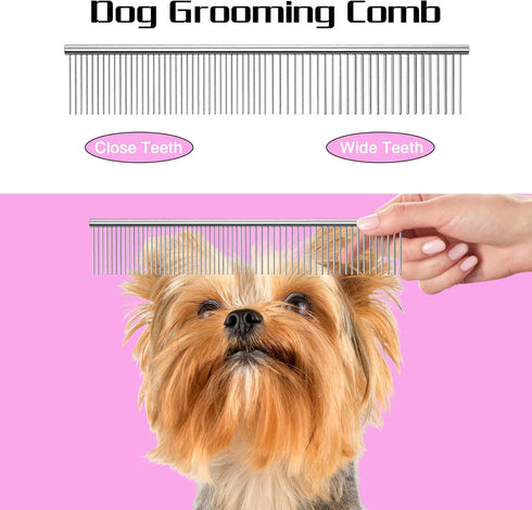 Premium Dog Grooming Scissors with Safety Round Tips, 5 in 1 Dog Grooming Scissors Kit, 4CR Stainless Steel Premium Pet Grooming Shears for Dog, S...