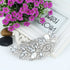 EVER FAITH Bridal Hair Accessories Crystal 5 Inch Bridal Rose Flower Bouquet Hair Side Comb Clear Silver-Tone For Women...