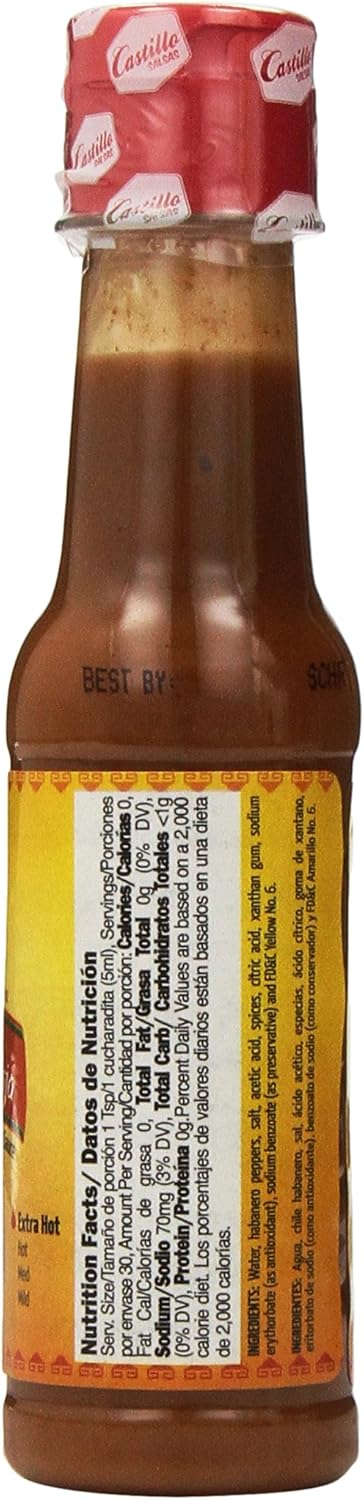 Castillo Habanero Hot Sauce Red, 5 oz...