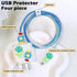 Cartoon Cable Protector Set Compatible for iPhone Charger, 3D Astronaut Design,Data Line USB Case Wire Cable Saver Clear Phone Charger Protective ...