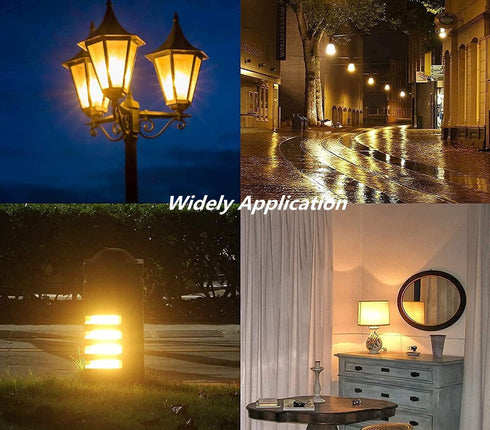 4 Packs 3W A19 LED Bug Light Bulbs Yellow LED Bulbs E26 Outdoor Bug Light Bulb 25W Equivalent 2000K Amber Glow Bug Light Bulb Night Light for Bedr...
