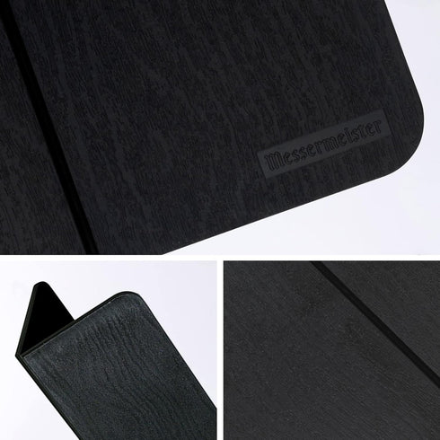 Messermeister Adventure Chef Folding Faux Wood Cutting Board, Black - Durable TPE - Resists Cold/Heat Warping, Shrinking & Swelling - Compact & Po...