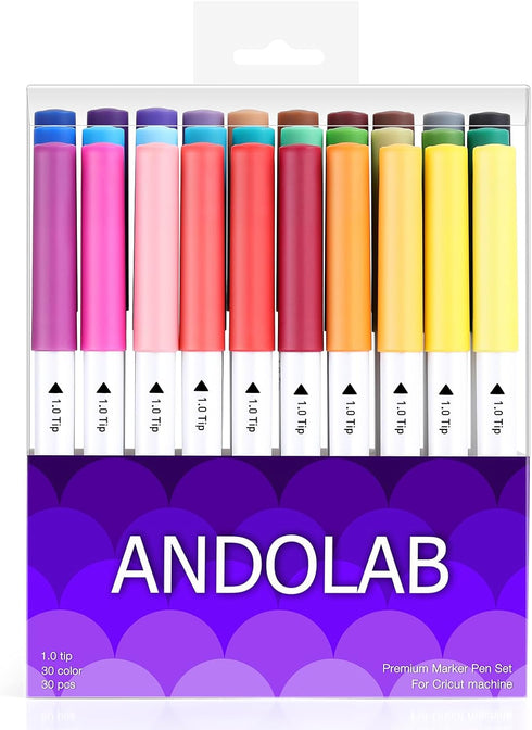Marker Pens for Cricut Maker 3/Maker/Explore 3/Air 2/Air, 1.0 Tip Premium Marker Pen Set of 30 Pack Supplies Tools Accessories Writing Drawing Pen...