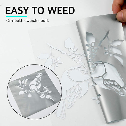 Silver HTV Heat Transfer Vinyl Bundle: 13 Pack 12" x 10" Silver Iron on Vinyl for T-Shirt, Heat Transfer Vinyl Compatible with Cricut Cutting Mach...