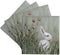 3dRose CST_44349_3 Side View of Bunny Rabbit in Tall Grass with Pink Wildflowers-Ceramic Tile Coasters, Set of 4...
